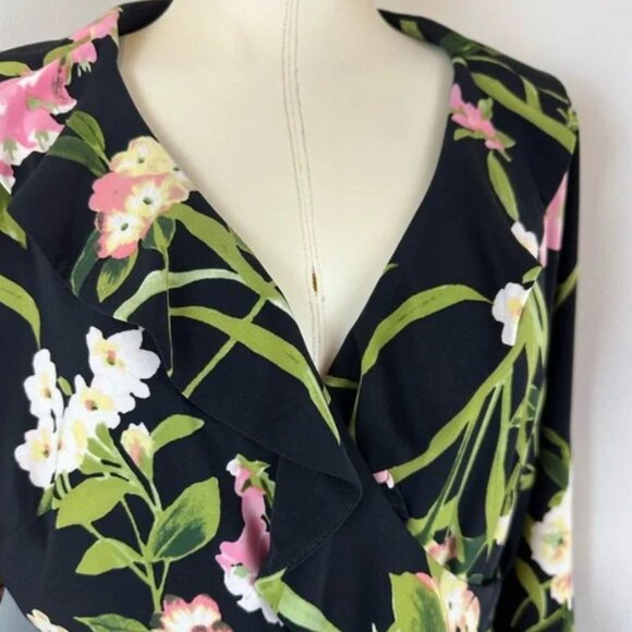 Sz 12 Tommy Hilfiger Long Sleeve Wrap Dress - Picture 3 of 10